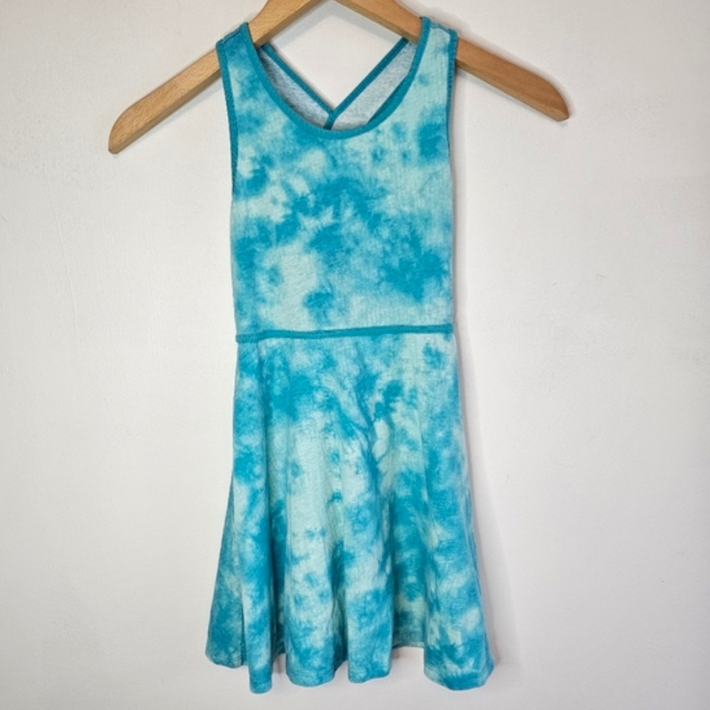 City Streets Girls Blue Tie Dye Skater Dress Size 6/6X Summer Tank Dress